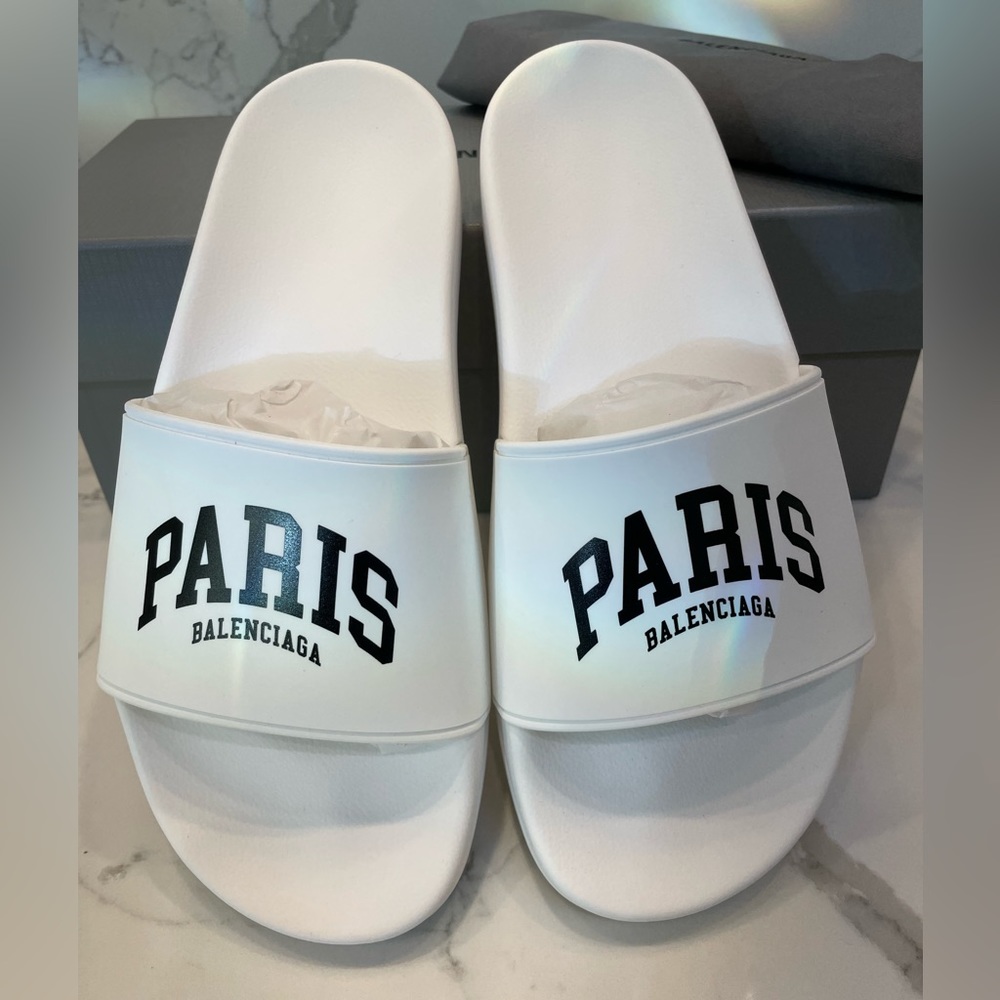BALENCIAGA Womens Cities Pool Slide Sandals 10 B/40 EU